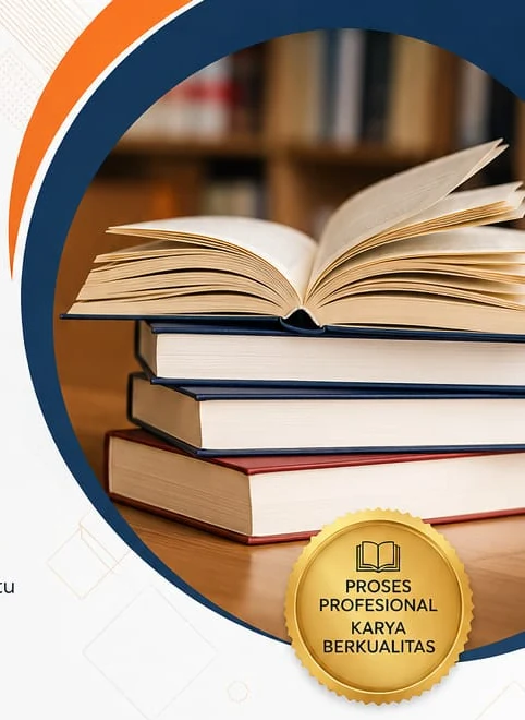 Buku terbuka dan tumpukan buku